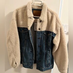 American Eagle Denim Sherpa Jacket